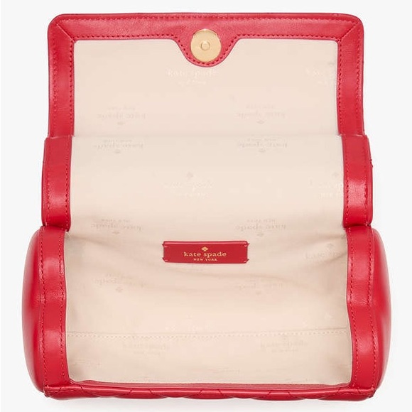 ♠️kate spade Heart Barrel Quilted Crossbody, Ruby Red NWT - Picture 5 of 7